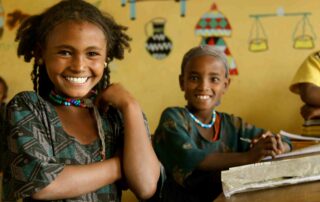 Two Ethiopian girls in school