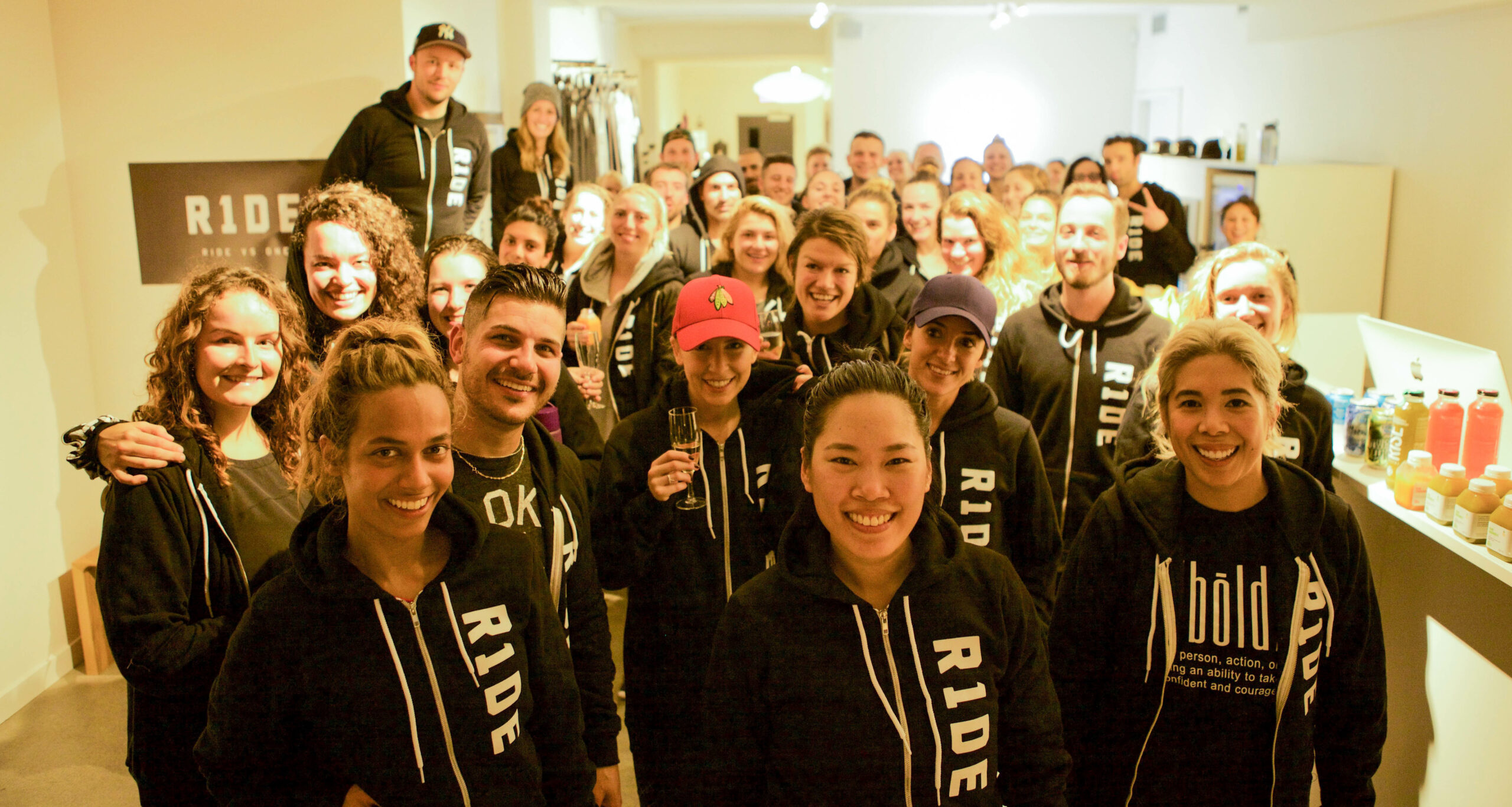 The 40 riders who took part in RIDE vs ONE in Vancouver in November 2015.
