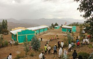Ethiopian community gathers at newly constructed Hidri Primary School.