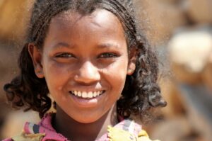 Hiwot, a student from Adiseny School, smiles.
